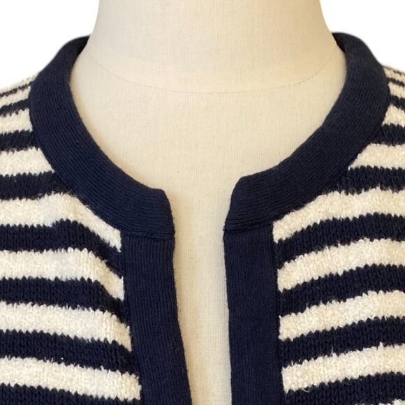 J Crew Nautical Striped Chenille Open Front Cardigan French Girl Coastal Peppy-M - Picture 3 of 16